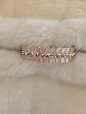 Rose Gold and Blush Beaded  Bracelet - Women Jewelry